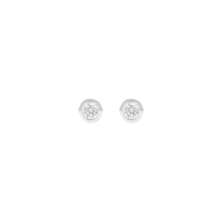 18ct White Gold Brilliant Cut Diamond Earrings