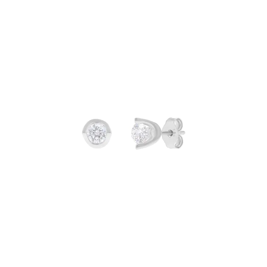 18ct White Gold Brilliant Cut Diamond Earrings