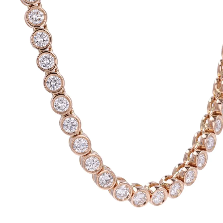 18ct Rose Gold 8.80ct Diamond Line Necklace