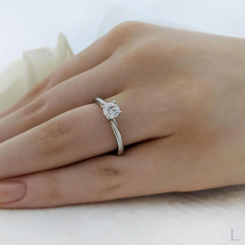 Isabella Platinum 0.40ct F VS2 Brilliant Cut Diamond Solitaire Ring