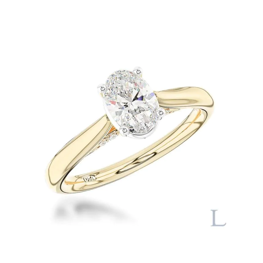 18ct Yellow Gold 0.70ct G VVS1 Oval Cut Diamond Solitaire Ring
