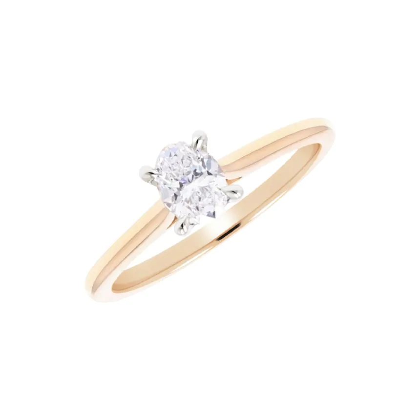Dainty Oval Brilliant Cut Diamond Engagement Ring 14K Yellow Gold 1.13Ct  G/SI1 GIA
